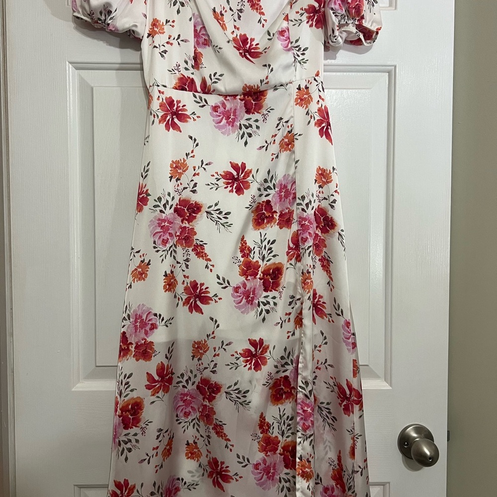 Altar'd State White and Red Floral Dress